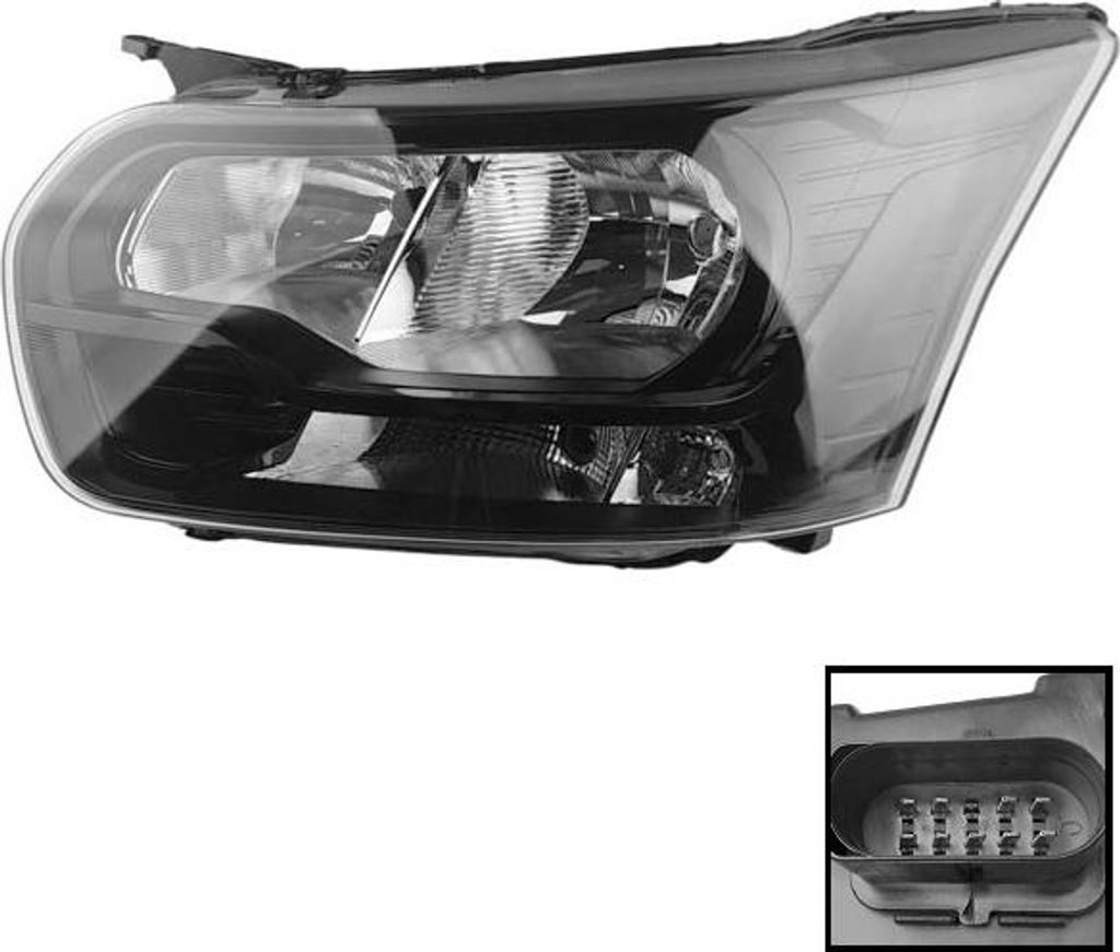 Reflektor lewy Ford Transit V363 2014+ z czarnym lusterkiem Zdjęcie produktu 