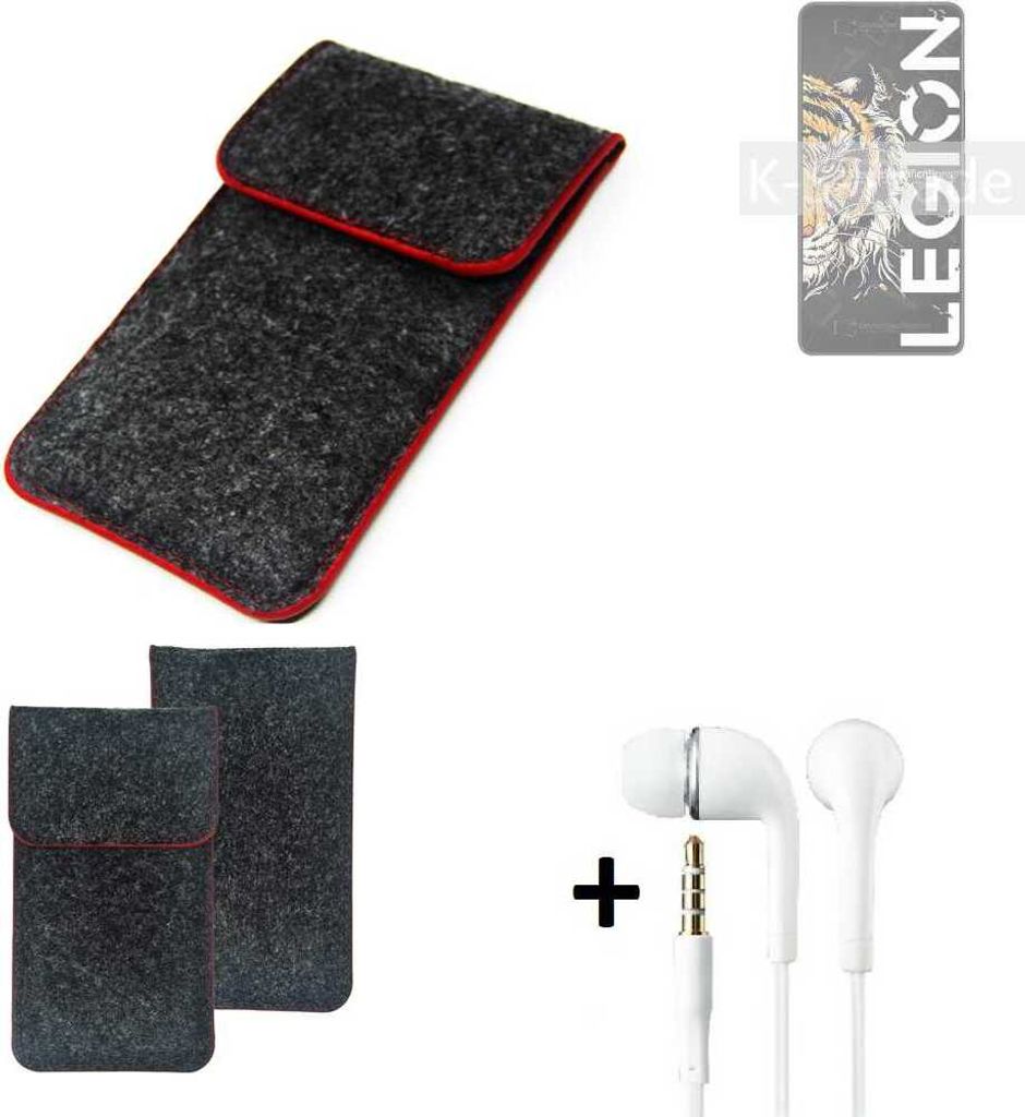 K-S-Trade Handy Schutz Hülle kompatibel mit Lenovo Legion Y70 Schutzhülle Handyhülle Filztasche Pouch Tasche Case Sleeve Filzhülle dunkelgrau