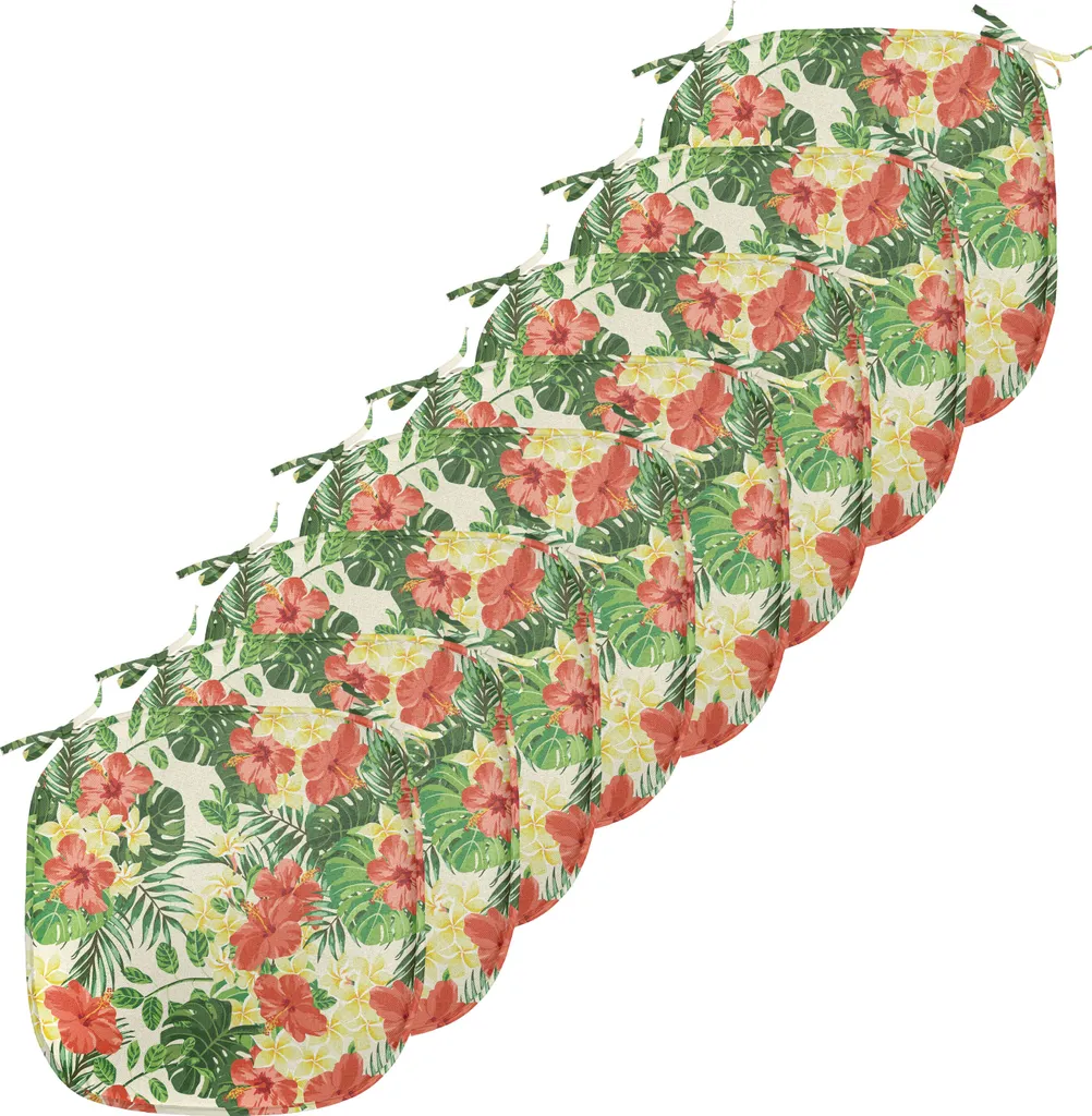 Galettes de chaise imperméables à motif floral exotique lot de 8 unités