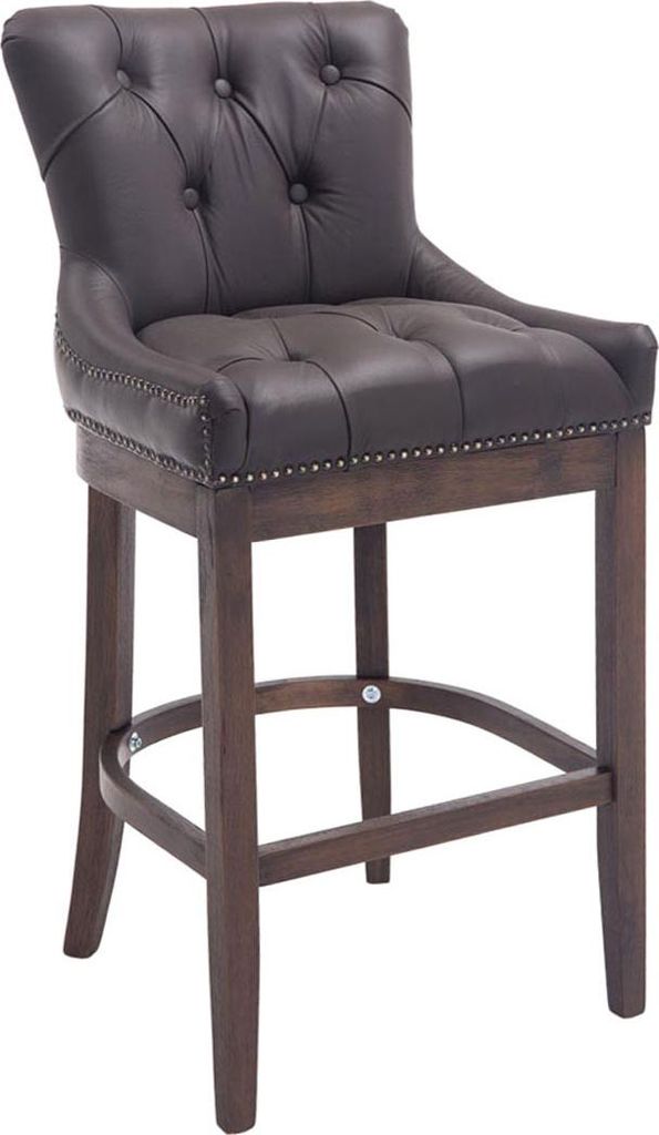 Barhocker HLO-CP26 Echtleder, Antik braun