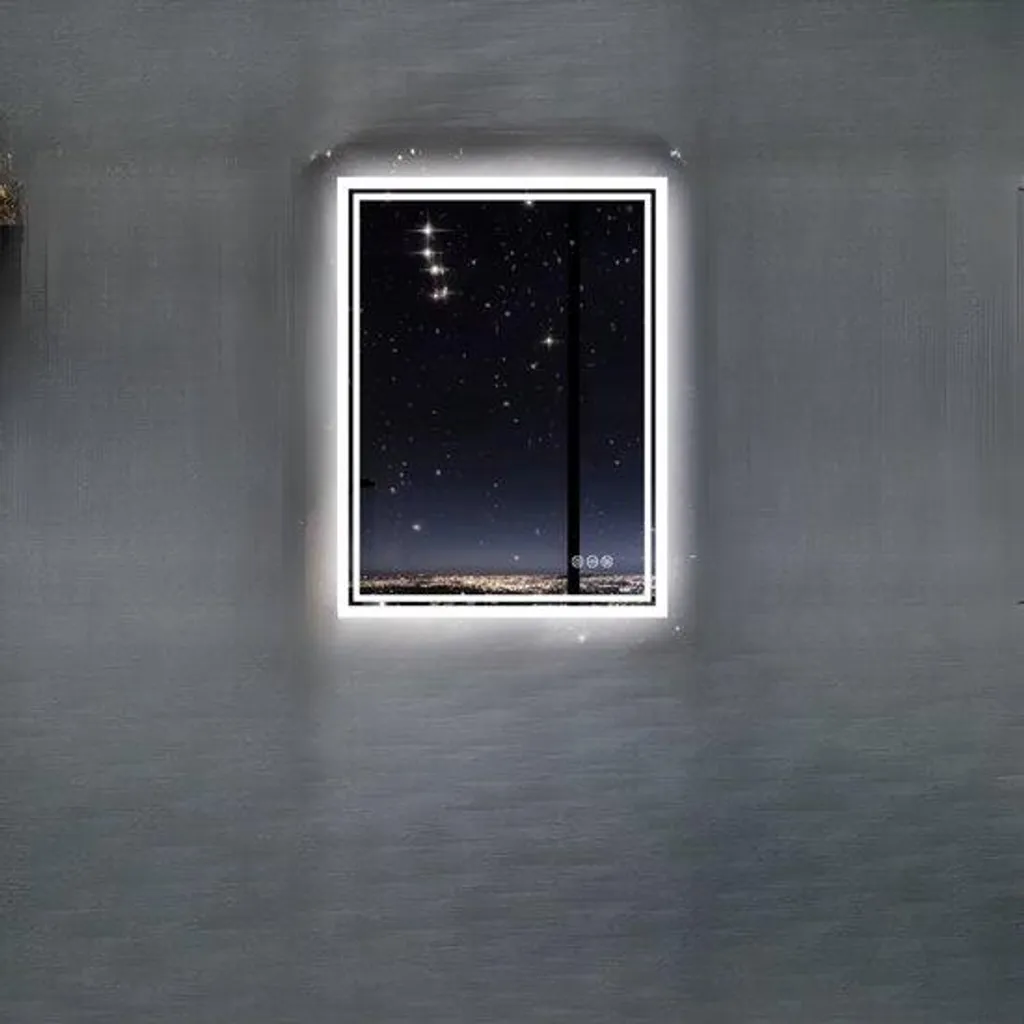 Miroir de salle de bain eclairé LED 70x90 cm anti-buée Serie-H