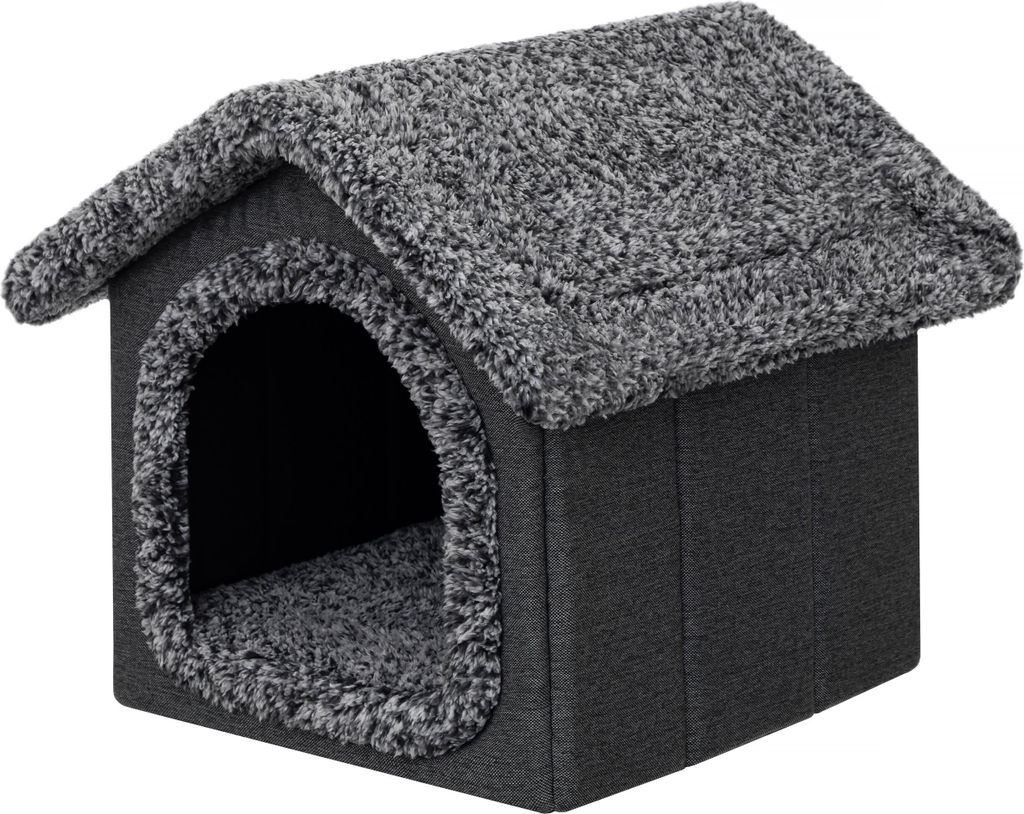 Hundehütte Katzenhütte Hundehöhle Hundehaus Katzenhaus Hütte Höhle Hundekissen Katzenkissen Haustierhütte Indoor, Größe 2: 38x44x45 cm, Sch...