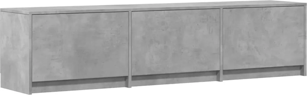 Meuble TV avec LED Béton 165 x 34 x 40 cm en bois d'ingénierie robuste