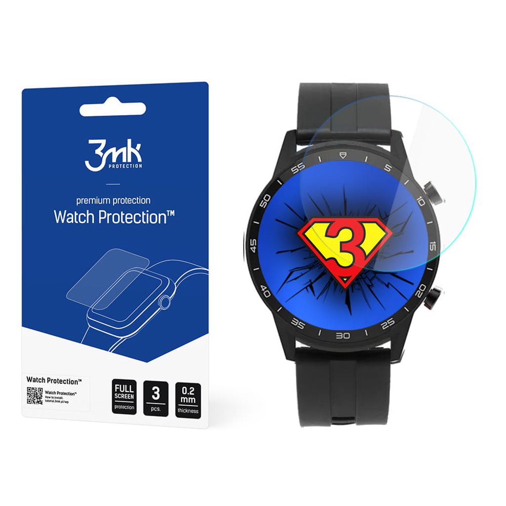 3mk Display Hybridglas Watch Protection für Vector Smart VCTR-32-22BK 0,2mm (3 Stück)