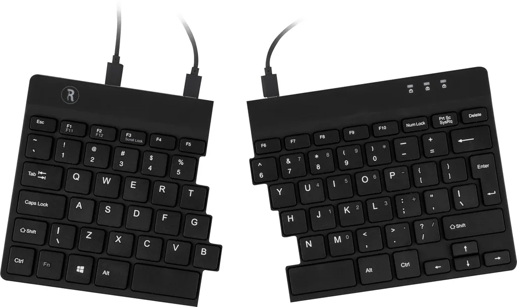 Clavier R-Go Break scindé noir à indicateur de pause intelligent USB - 2