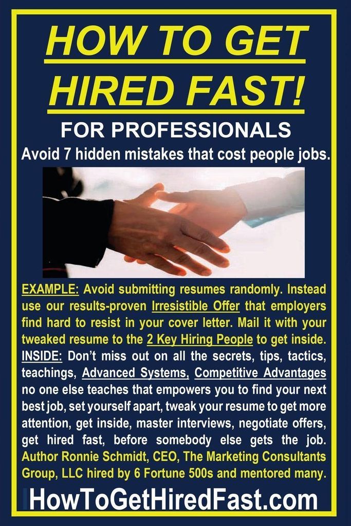 How To Get Hired Fast! "Avoid 7 Mistakes That Stop You From Being Hired" Advanced Teaching Books