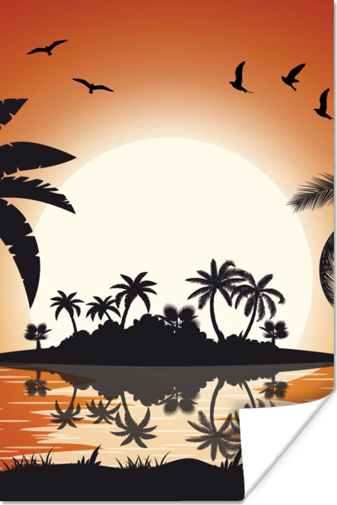 MuchoWow Poster Sonne - Insel - Meer 20x30 cm - Papierdruck