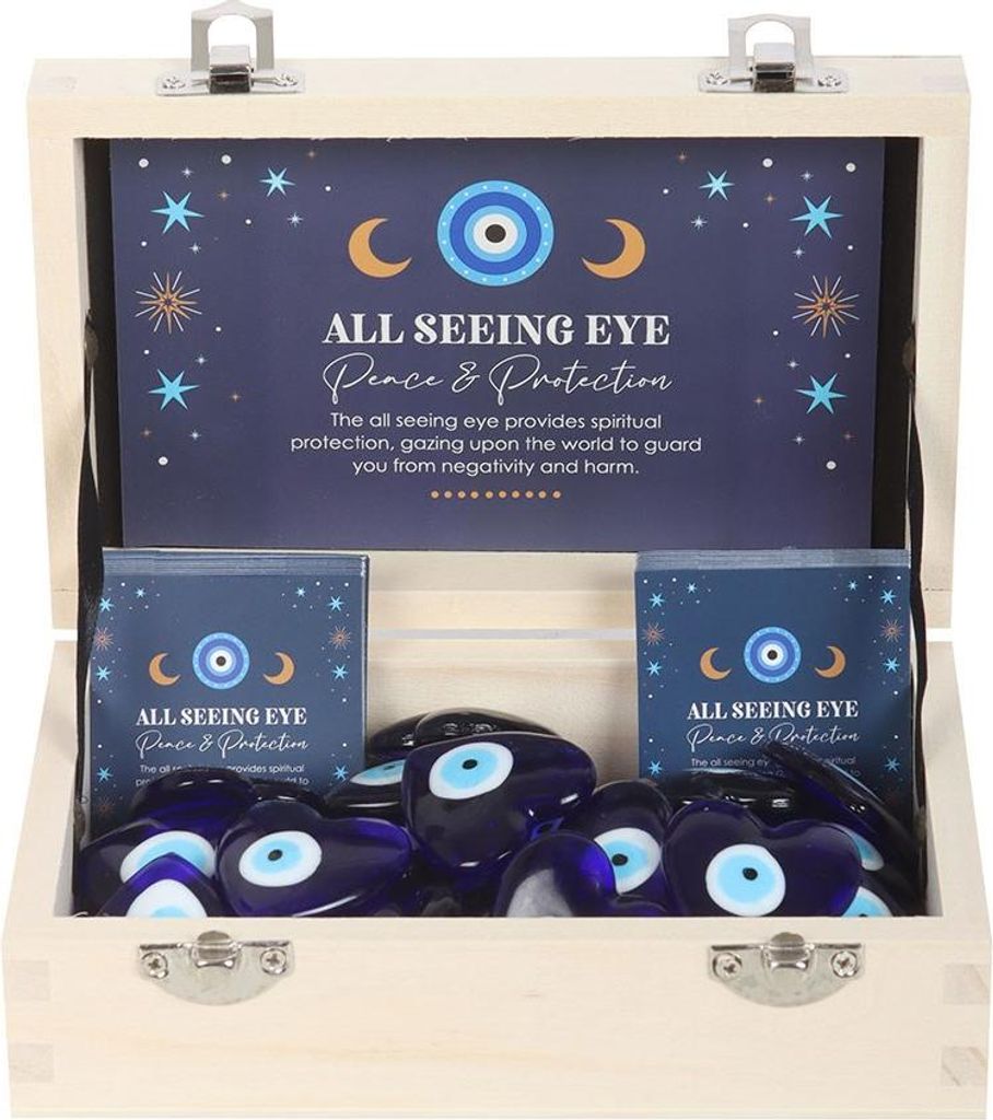Something Different - Allsehendes Auge-Anhänger, Glas (36er-Pack) SD10385 (Einheitsgröße) (Blau)