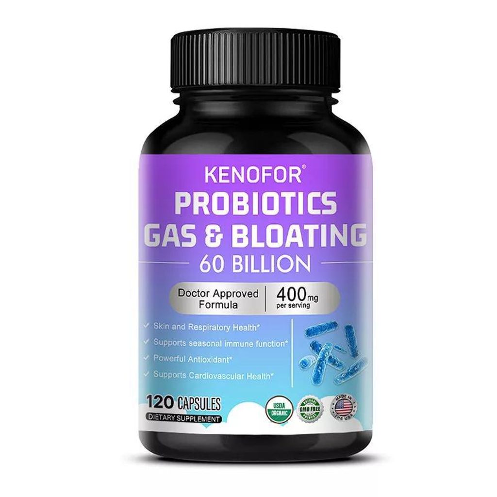 Probiotics Gas & Bloating (120 Kapseln) Nahrungsergänzungsmittel, Probiotika, Verdauung, Magen, Darm, Verdauungsgesundheit, Blähungen, Darmgesund...