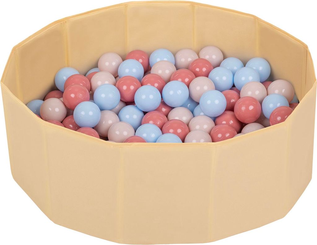 Selonis Klappbares Bällebad Polyester mit Ø 6 cm 200 Bällen Kinder - stabile MDF-Seiten - faltbar mit Tragetasche - leicht zu reinigen - Indoor ...