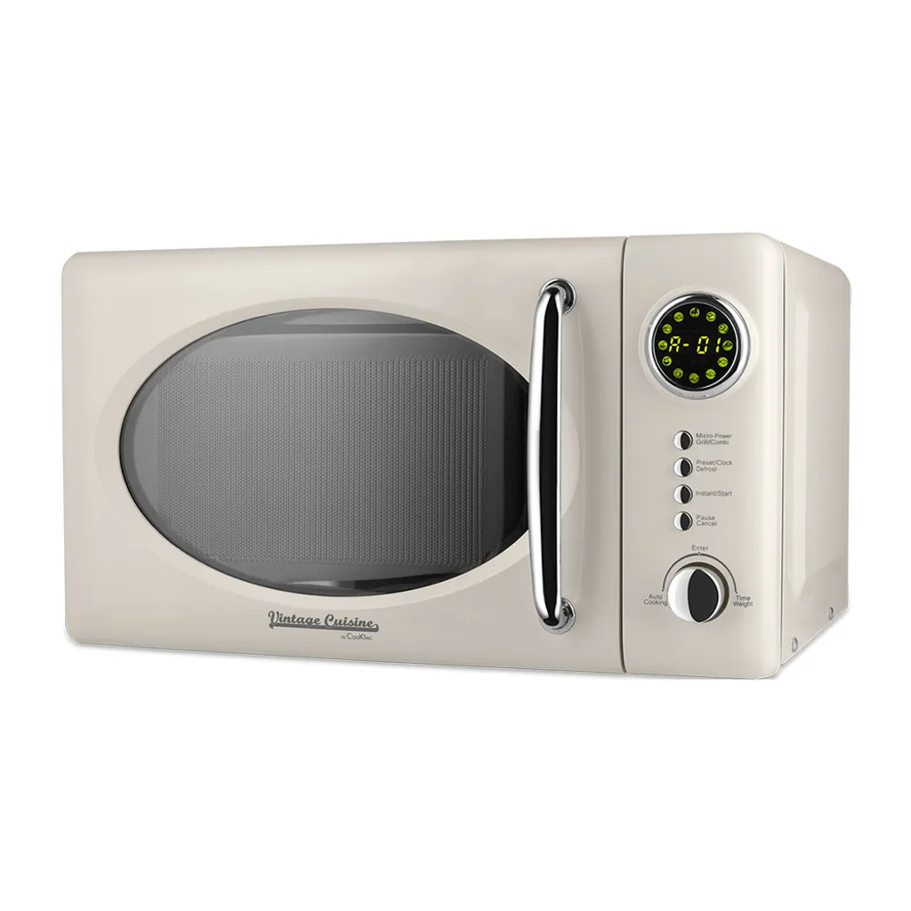 Micro-ondes Style Années 50 Vintage Cuisine avec Affichage et 5 Niveaux