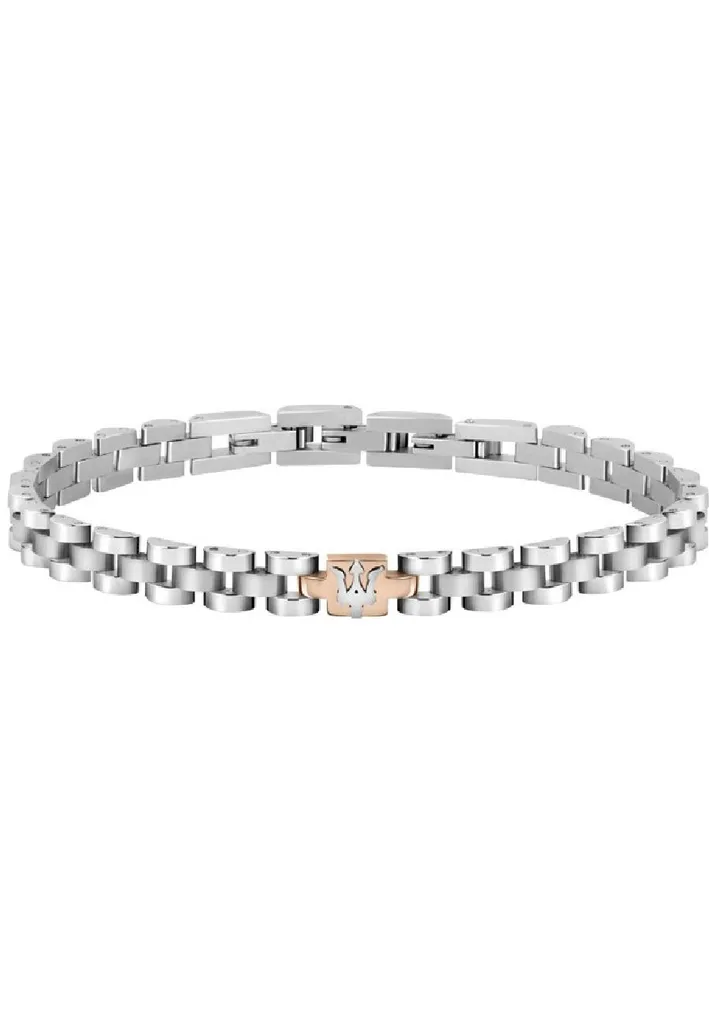 Maserati Bracciale JM219AQH17 Acciaio Inox Logo Oro Rosa per Uomo