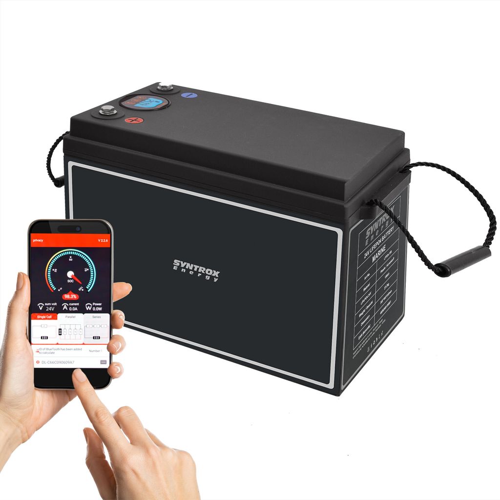 150Ah 24V Lifepo 4 Lithium Batterie | Akku mit BMS, Bluetooth, Display
