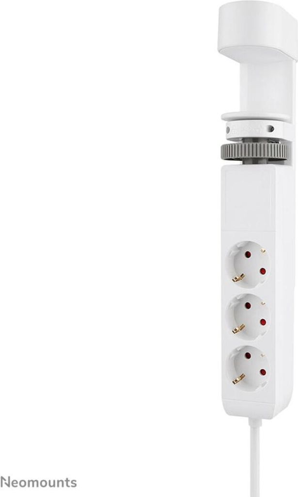 Neomounts DS22-840WH6 Tischsteckdose mit Klemme und USB-C- und USB-A-Anschlüssen - Schnellladung
