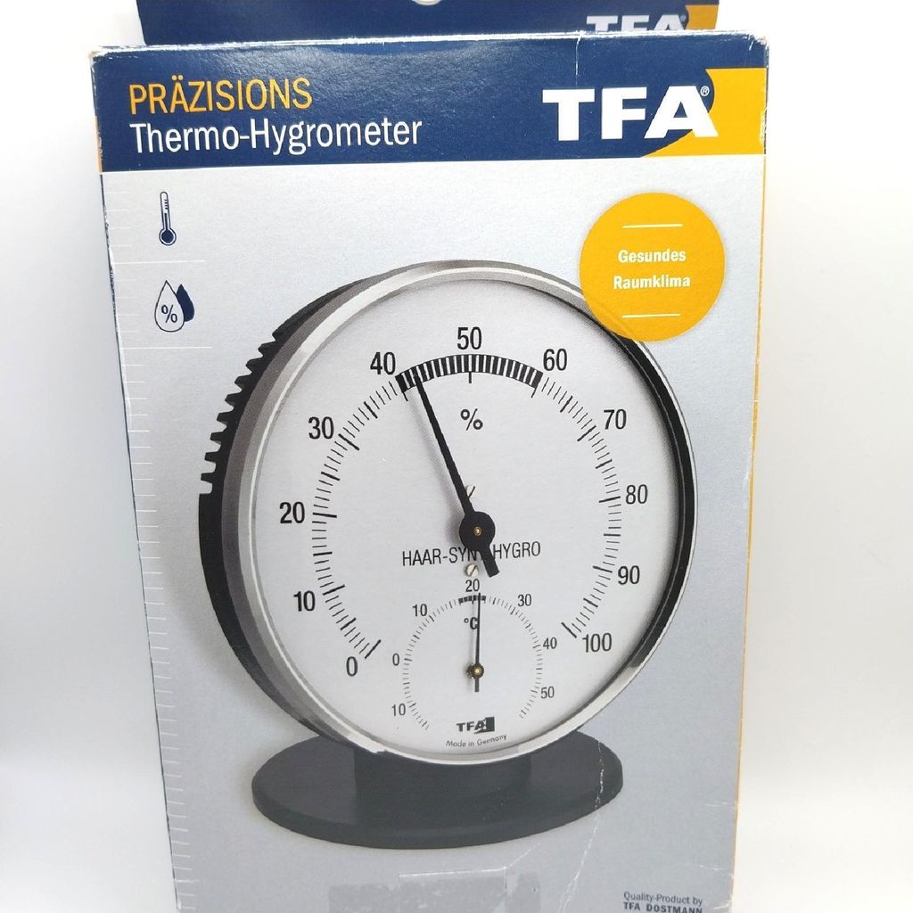 TFA Dostmann Thermo Hygrometer 45.2032 Temperatur Hygrometers Analog Schwarz
