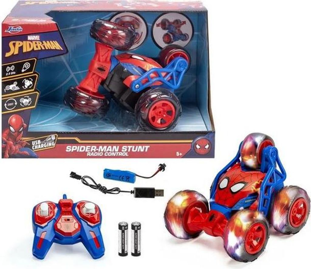 Jada Toys Spider-Man RC Stunt Car (20 cm) - ferngesteuertes Auto mit 5 Rädern für Standing Drift & 360°-Action, Marvel Spielzeug für Kinder ab ...