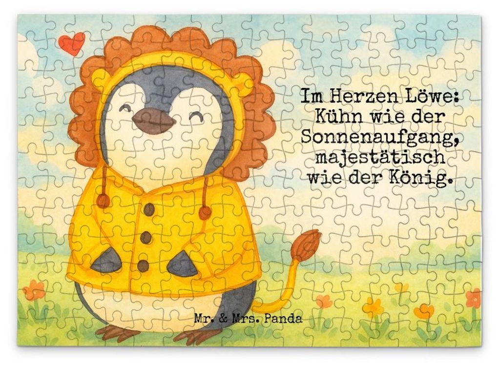 Mr. & Mrs. Panda Puzzle Löwe Astrologie Design 192 Teile - Weiß - Geschenk, Sternzeichen, 500, 1500, 300, Geburtstagsgeschenk, Tierkreiszeichen, ...