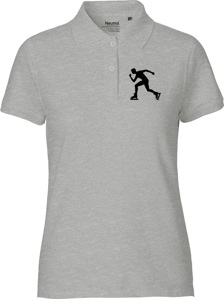 Huuraa Damen Polo Shirt Inline Skating Silhouette M Sport Grey Bio Baumwolle Fairtrade Poloshirt Geschenkidee