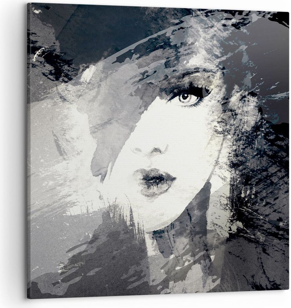 Bild auf Leinwand - Leinwandbild - Frau Gesicht - 50x50cm - Wand Bild - Wanddeko - Wandbilder - Leinwanddruck - Bilder - Kunstdruck - Wanddekoratio...