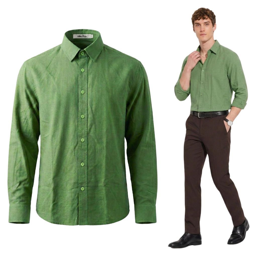 Herenhemd, katoen, casual, zomer, lange mouwen, elegant, Productafbeelding 