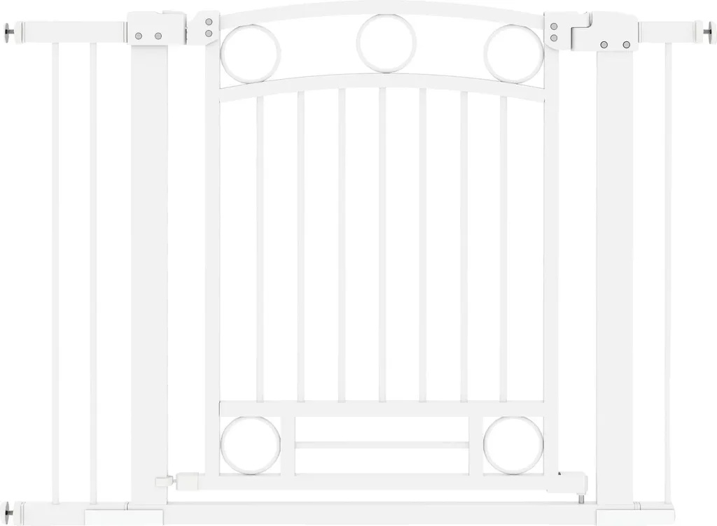 Barrière pour chiens en métal blanc largeur réglable 104x5x76 cm extensible