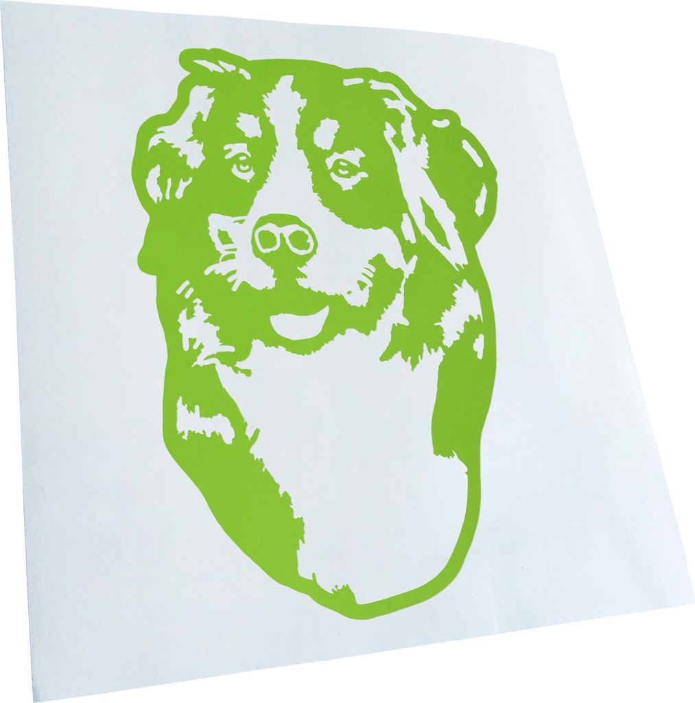 Kiwistar - Autoaufkleber - Bernese Mountain Dog Hund - Lindgrün - 40x29cm - Aufkleber für Auto, Laptop, Fahrrad, LKW, Motorrad mehrfarbig JDM Dec...