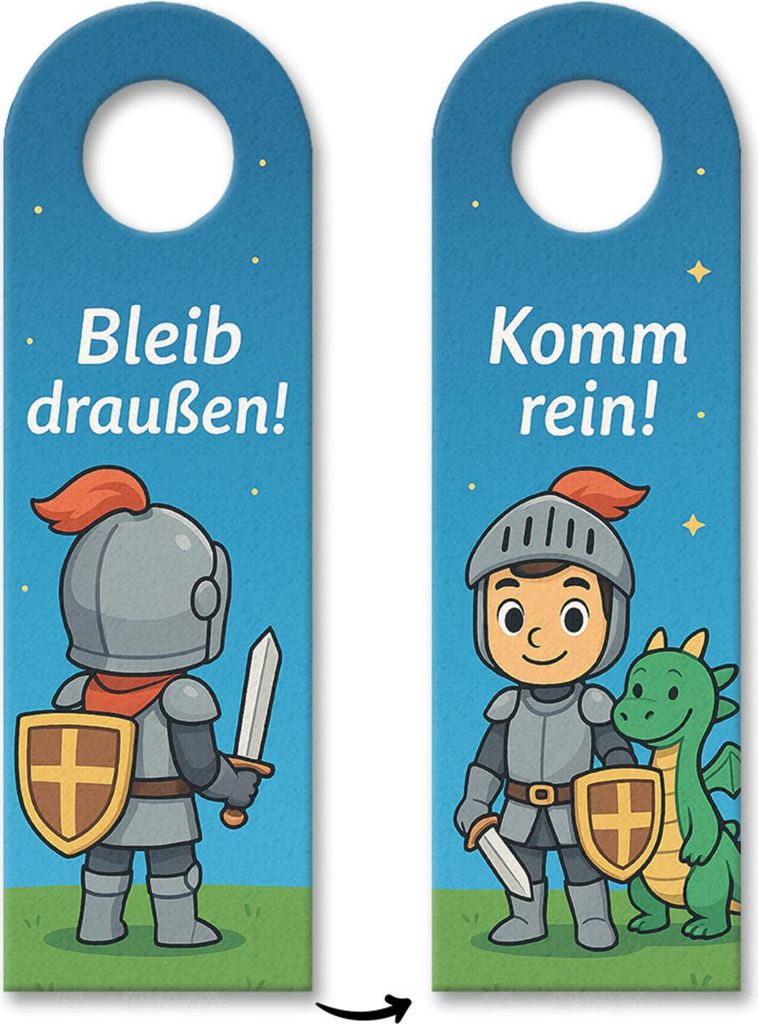 Ritter Drache Bleib draußen! Komm rein! Türhänger