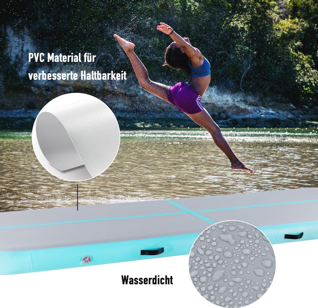 Crenex 300×100×20 cm zelená Nafukovací gymnastická podložka Obrázek produktu 14