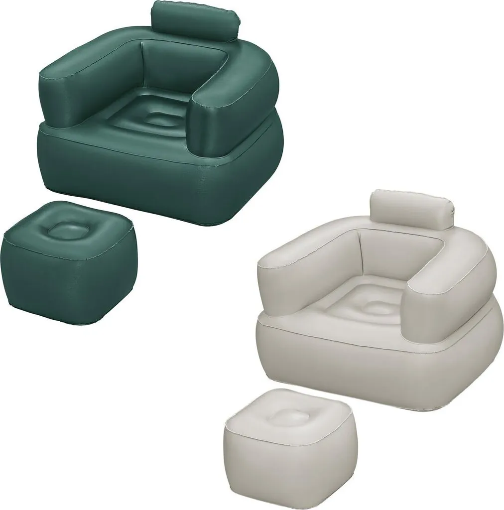 Fauteuil de Relaxation Gonflable et son Pouf Assorti Confort Flouqué