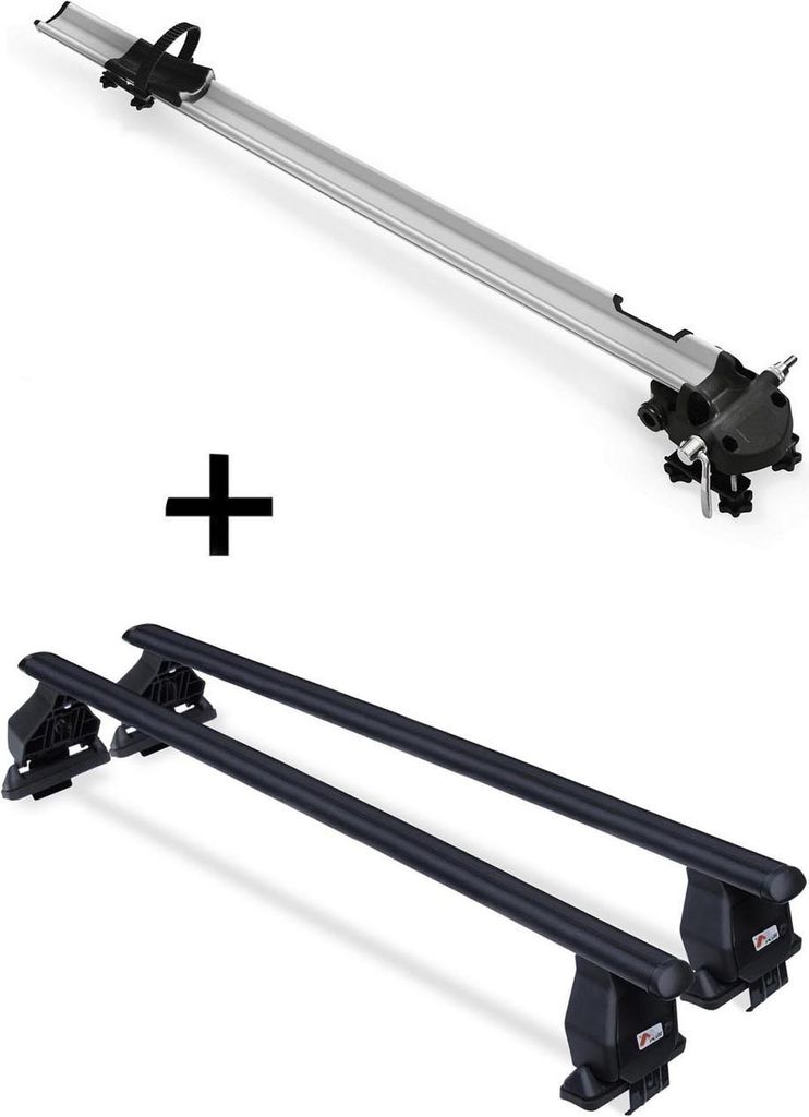 Fahrradträger Bike Pro + Dachträger Menabo Tema Stahl kompatibel mit für Mercedes E-Klasse (W210 4Türer) 1995-2002