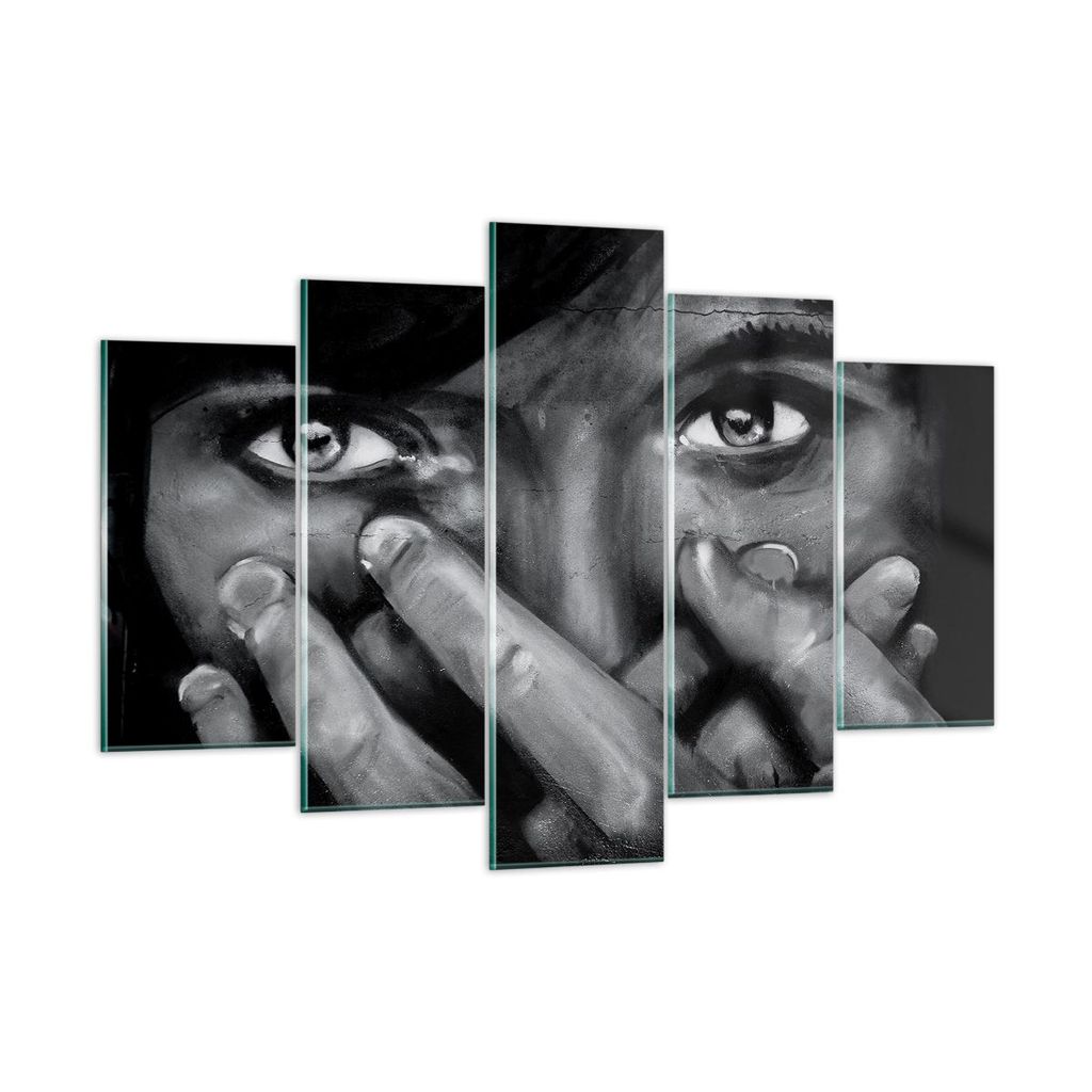 Bilder auf glas - Graffiti Wand Farbe Malerei - 150x100cm - Glasbilder - Wandbilder - Kunstdruck - zum Aufhängen bereit - Wanddekoration aus Glas ...