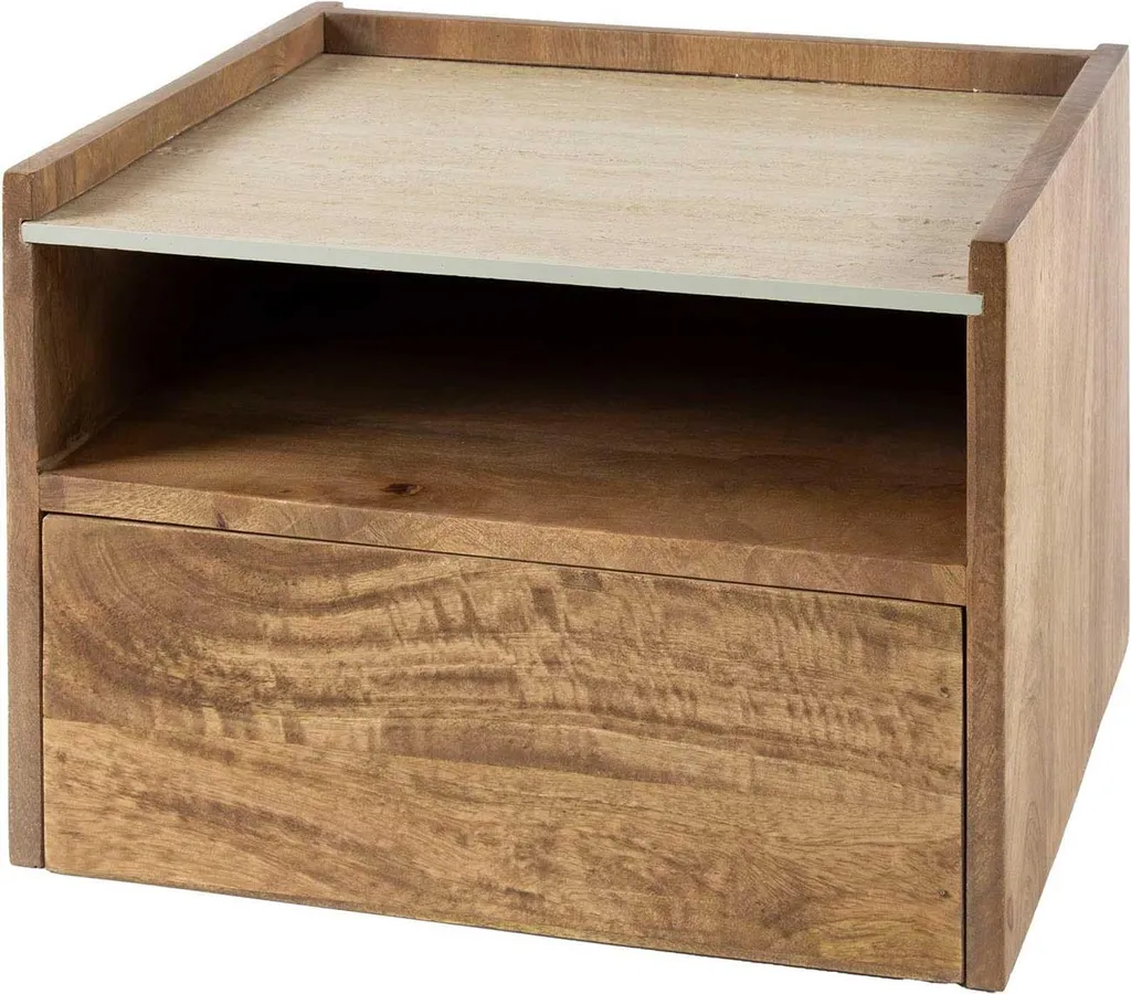 Chevet suspendu Nuovo en travertin naturel : design minimaliste et pur