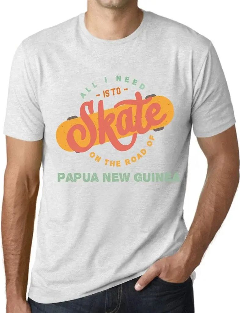 Herren Grafik T-Shirt Alles was ich brauche ist ein Skateboard auf der Straße von Papua-Neuguinea – All I Need Is To Skate On The Road Of Papua New