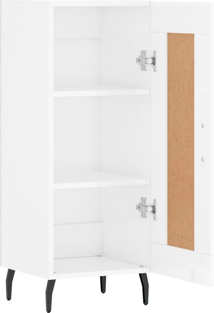 Mobiletto Credenza Bianca Lucida 34,5x34x90 cm Salvaspazio - 6
