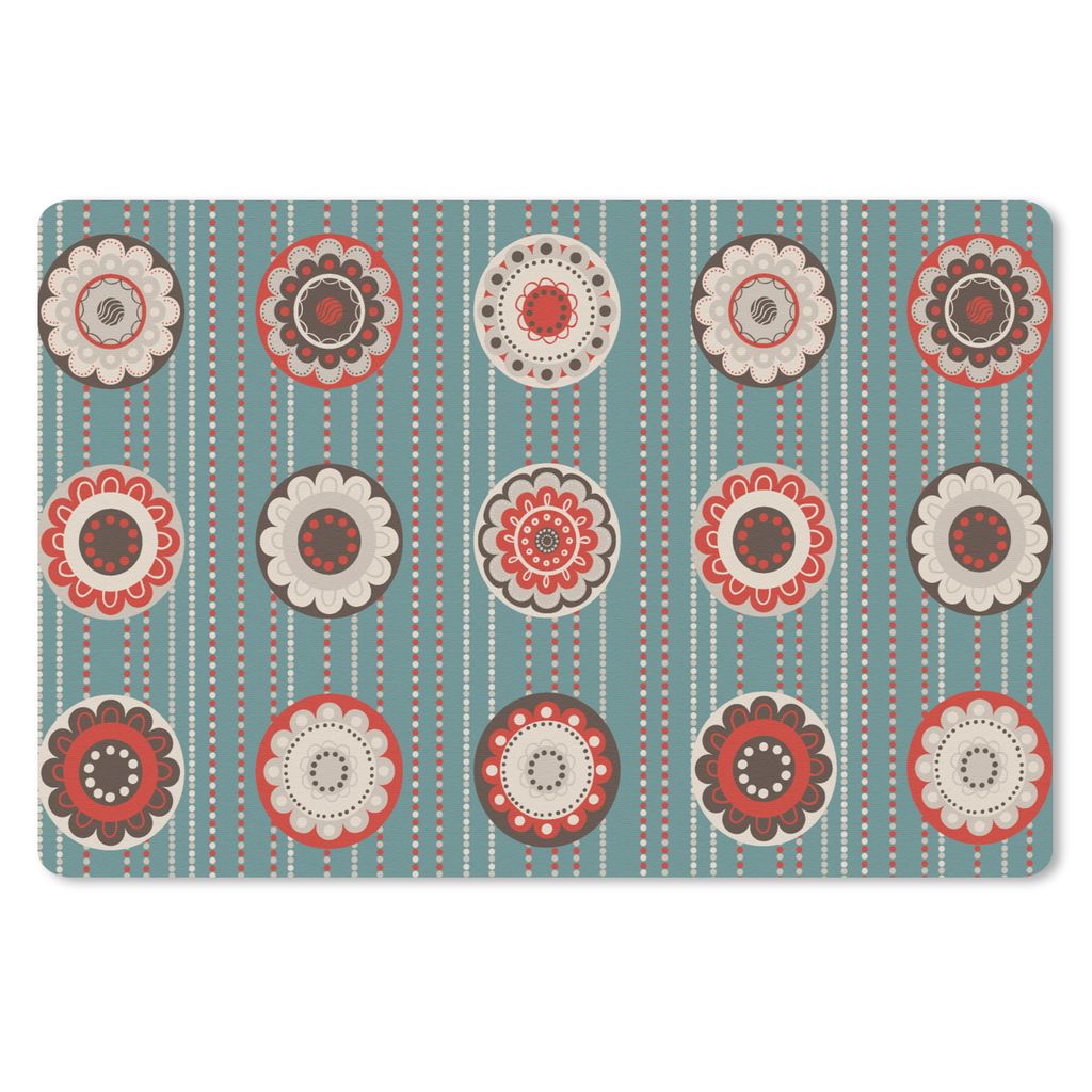 MuchoWow Schreibtischunterlage Bohème - Blumen - Vintage - Design 60x40 cm - XXL Mauspad - Großes Mauspad