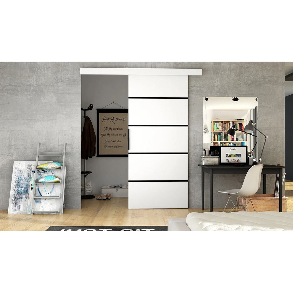 Posuvné dvere ILAS 6 - šírka 86 cm, biele Obrázok produktu 