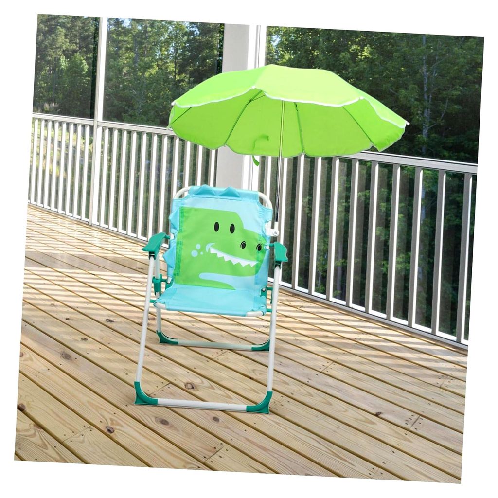 Klappstuhl für Mädchen mit Sonnenschirm und Getränkehalter für Camping und Strand, faltbar und leicht zu transportieren, geeignet für Outdoor-...