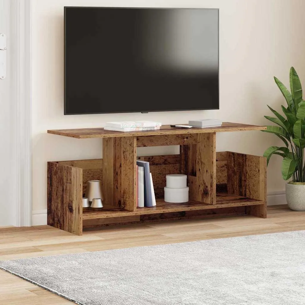 Mobile TV Rustico Con Luci LED E Prese, Supporto Per TV Da 55/65 Pollici Con 2 Cassetti, Centro Intrattenimento In Legno E Metallo Per Soggiorno E Camera Da Letto - 3