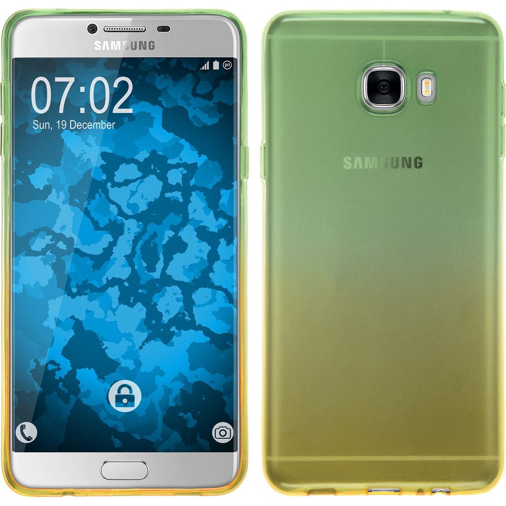 PhoneNatic Case kompatibel mit Samsung Galaxy C7 - Design:03 Silikon Hülle Ombrè + 2 Schutzfolien