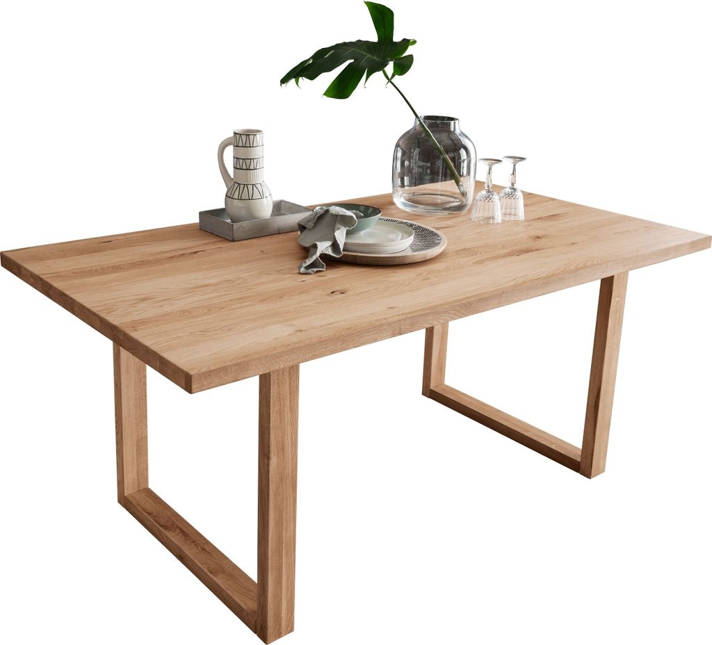 Esstisch "WZ-0169" aus Wildeiche in natur geölt. Abmessungen (BxHxT) 160x75x90 cm