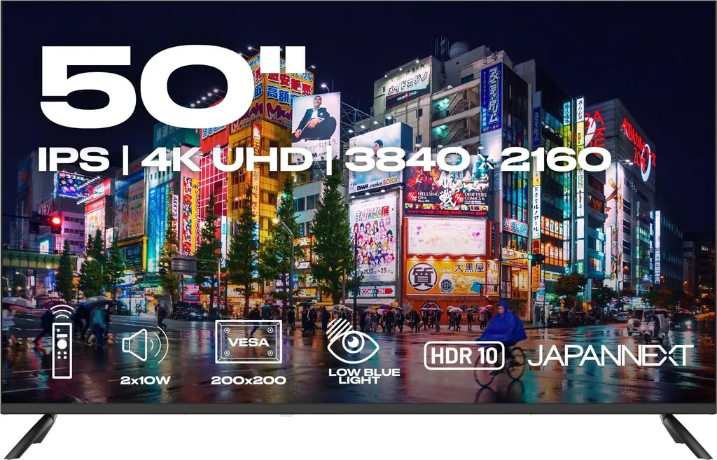 JAPANNEXT Großformat Monitor 50" IPS 4K UHD (3840x2160) JN-i50U
