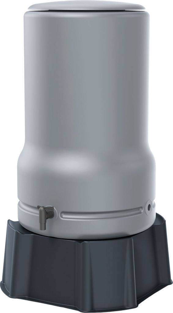 Regentonne grau BASIC 200 Liter inkl. Sockel und Hahn