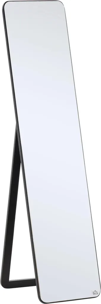 Miroir intégral noir - Cadre bois inclinable 156 cm - Miroir sur pied