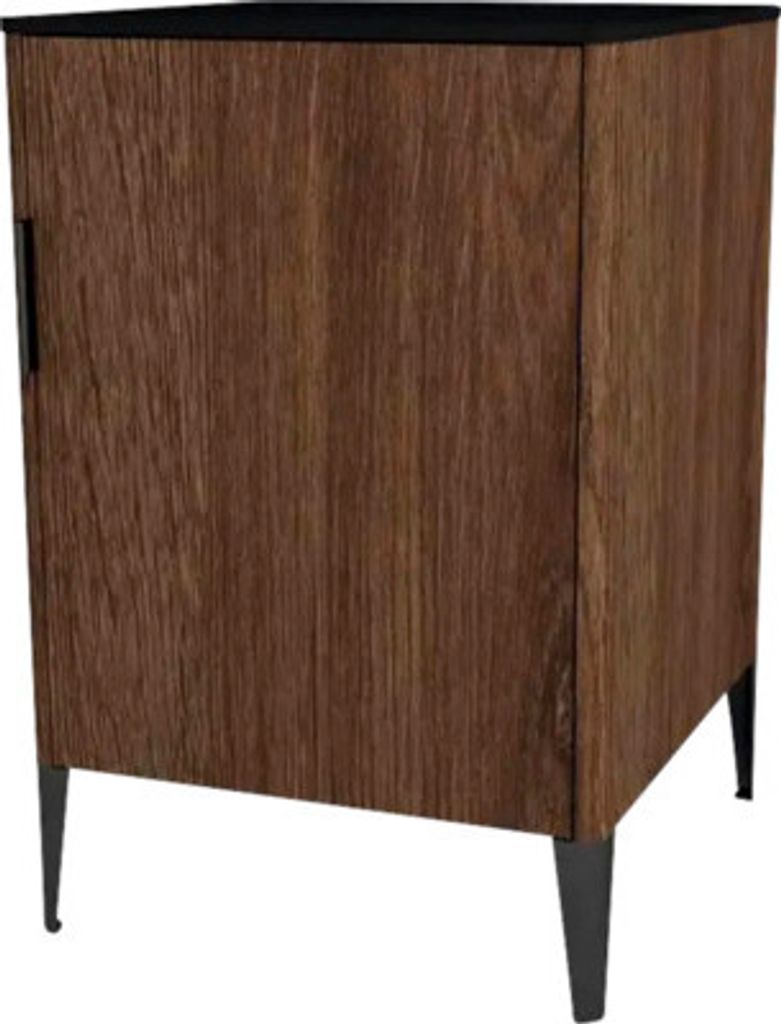 Kommode mit 1 Tür Devo Lotos 76x50x53 cm Anschlag rechts bronze expressive oak/schwarz