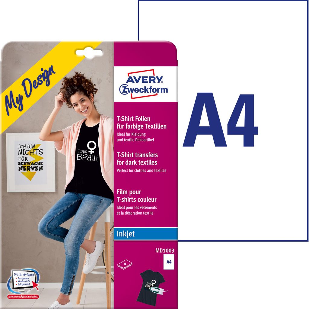 Avery Zweckform MD1003, Transferfolien für farbige Produktbild 