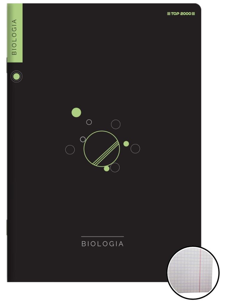 Notizbuch A5 60k kariert thematische Biologie mit Streifen schwarze Zahlen Top2000