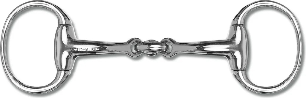 Mors anatomique Waldhausen double brisure, acier inox, anneaux olives