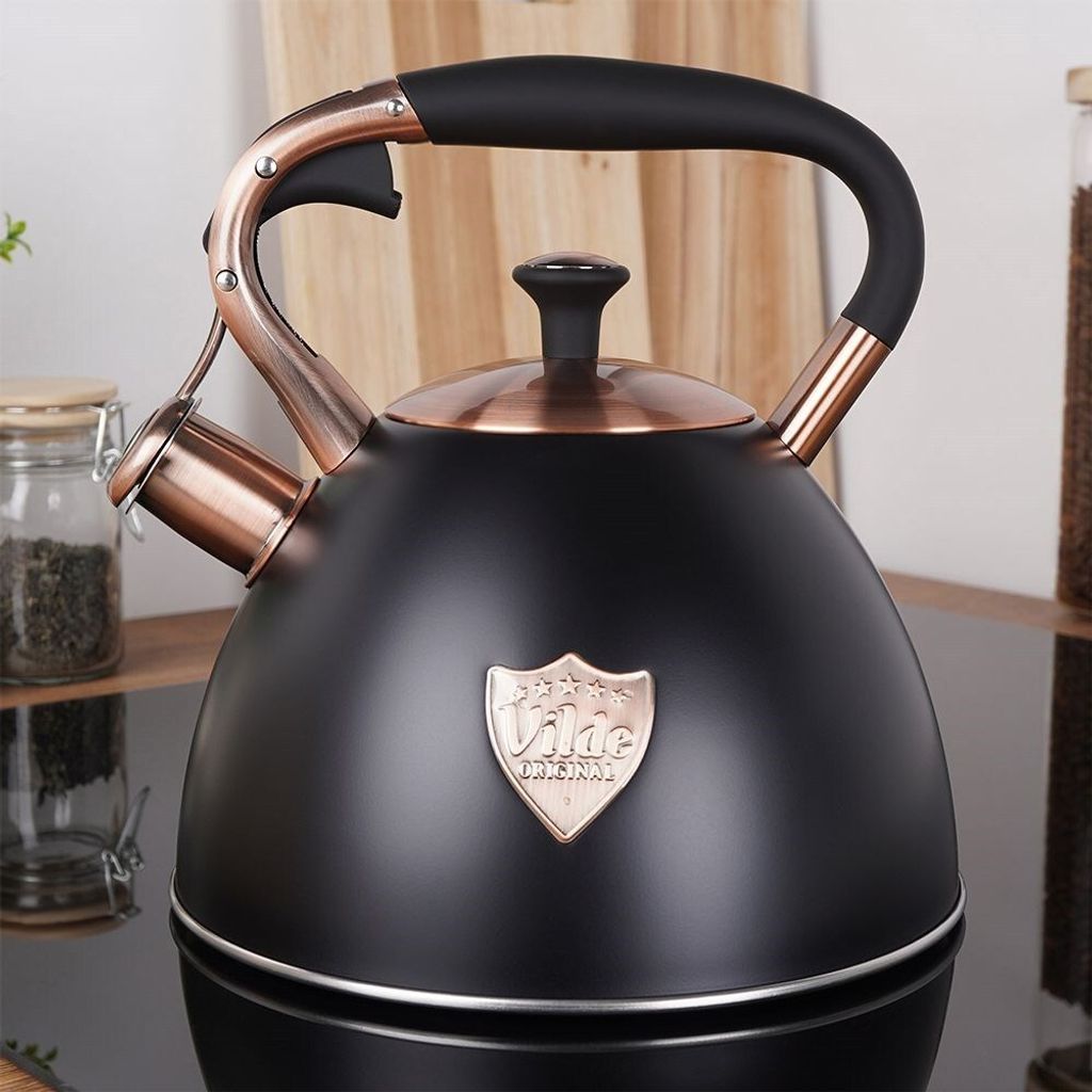 Pfeifkessel Aus Edelstahl - Retro Wasserkocher Mit 3 Liter Fassungsvermögen Für Alle Herdarten