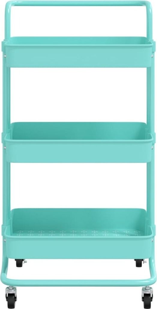 Cloris Designermöbel Küchenwagen 3 Etagen Türkis 42x35x85cm Eisen und ABS - 2026Neu302407 - Servierwagen