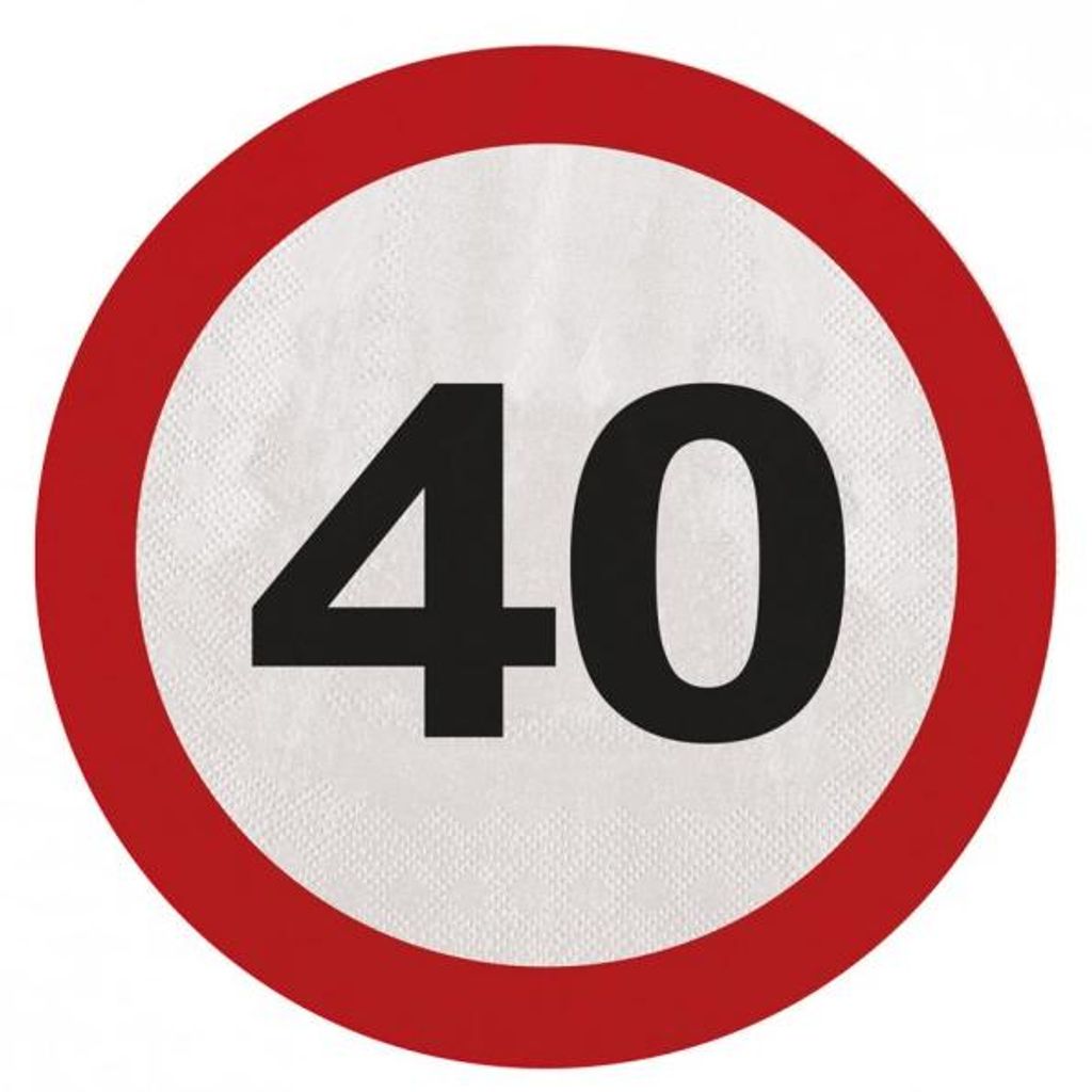 40. Geburtstag Verkehrsschild 20 Servietten Produktbild 